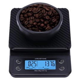 Coffee Scale with Timer Small, Apexstone Espresso Scale with Timer Small, Espresso Coffee Scale with Timer for Pour Over Coffee (Batteries Included)
