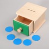 STOBOK Wooden Coin Box Toy Montessori Toy Hand Eye Coordination