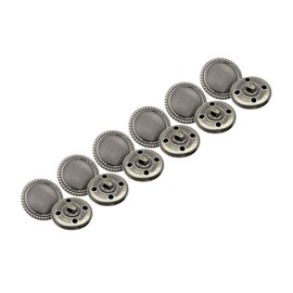 RECHERE 12 botones redondos de metal con diseño de rayas para manualidades, costura y adornos (plata envejecida, 25 mm)