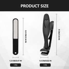 Toe Nail Clippers, 1 Pcs Nail Cutter, Angled Head Nail Clipper Set for Thick Toe Nails, Wide Premium Professional Stainless Steel Toe Cutter Trimmer with Catcher for Seniors, Men and Women (Black)