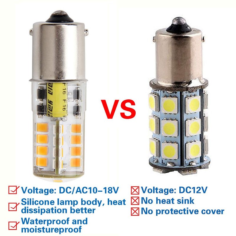 HRYSPN 4PCS BA15S LED bulb 12V, Waterproof bulb, 1141 1156