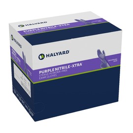 HALYARD PURPLE NITRILE-XTRA Exam Gloves, Sterile (Individually Wrapped), Powder-Free, 5.9 mil, 12", Purple, X-Large, 14263 (Box of 100/50 Pairs)