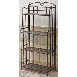 International Caravan Iron Outdoor/Indoor Folding Bakers Rack