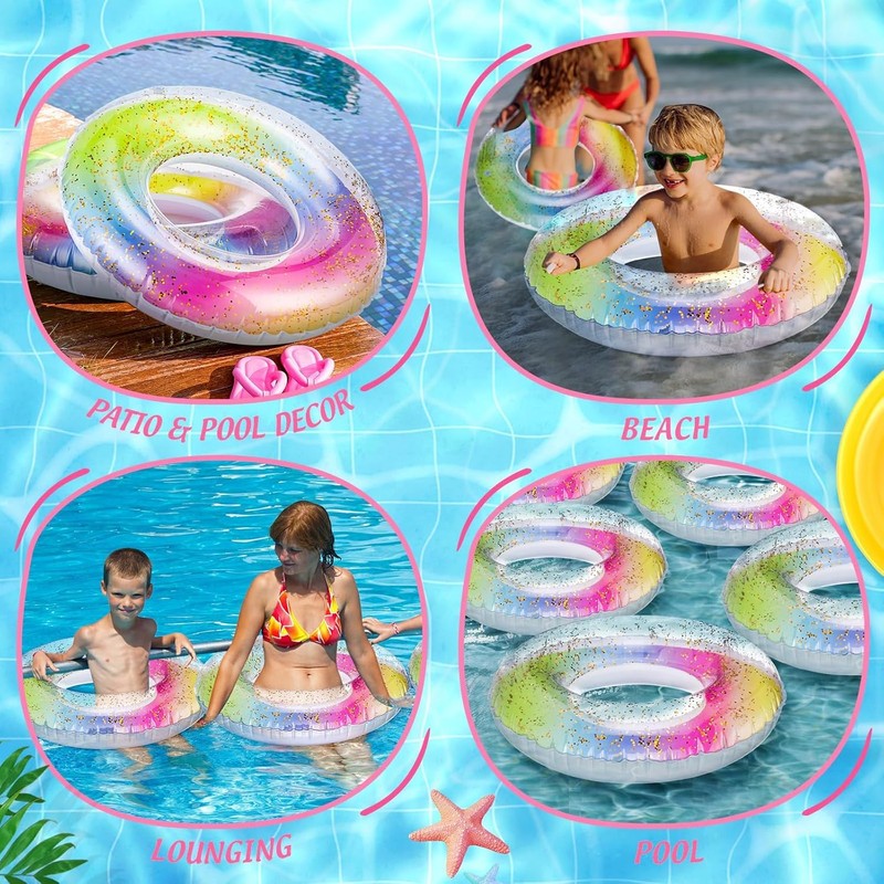 Adult Inflatable Sequin Swimming Ring, Large Summer Swimming Ring, Inflatable