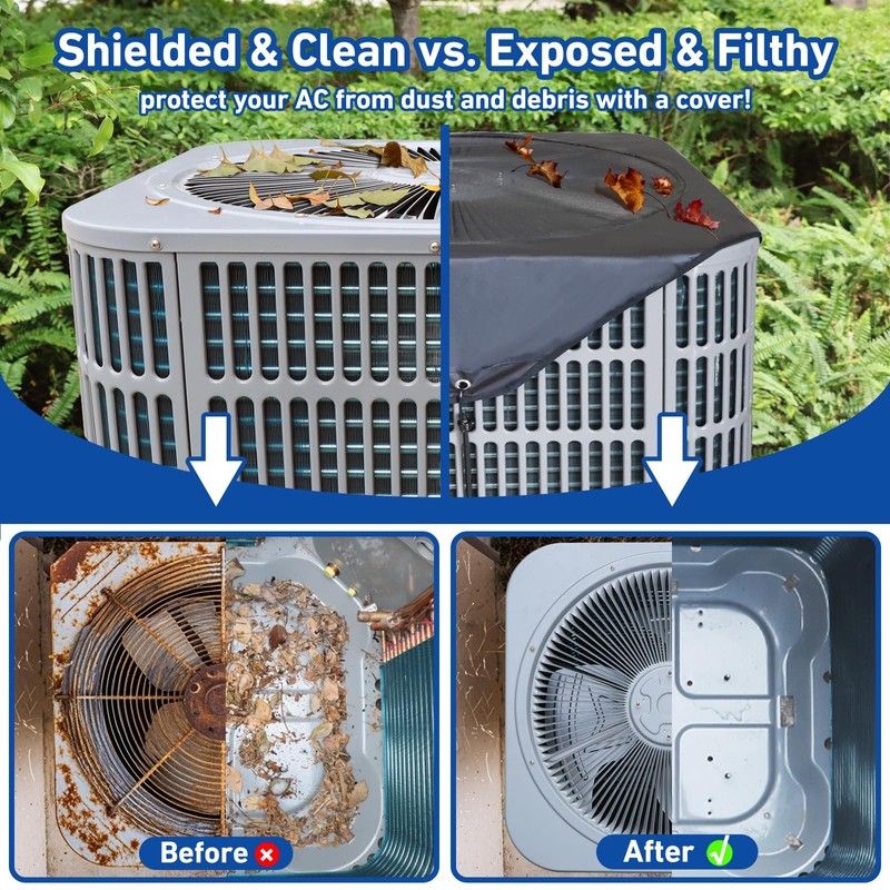 COVERTIFY Central Air Conditioner Covers for Outside, Breathable Air Conditioner