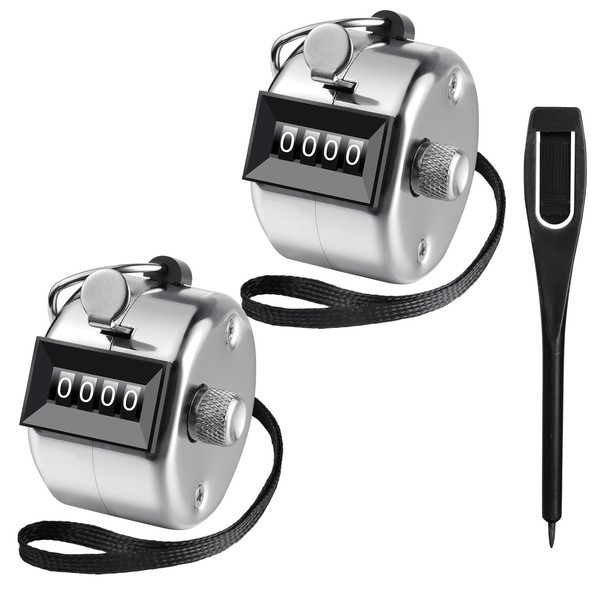 flintronic Set of 5 Hand Counters, Metal Counter, Clicker Counter,