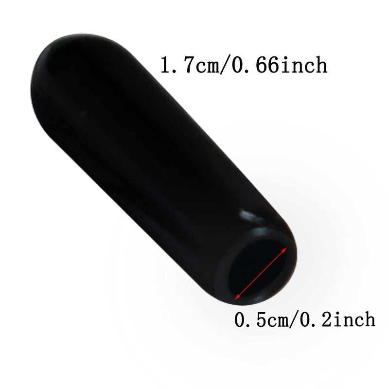 50pcs Vinyl Flexible End Caps, Rubber End Caps, Black Bolt