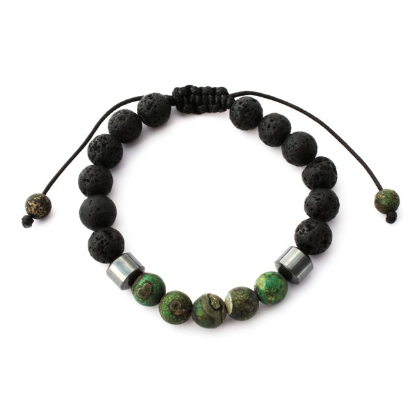 Plantlife Green Agate Adjustable Bracelet - Beautiful, One-of-a-kind jewelry made