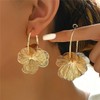 Gold Flower Earrings For Women Silver Dangle Statement Trendy Hoop