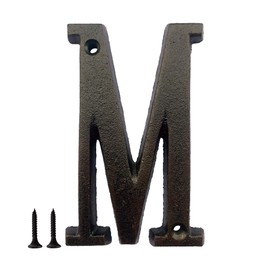 TripDock 5.1 Inch House Number, Metal Address Number For Door, Street, Mailbox, Home, Easy to Install, Black Brown (Letter M)