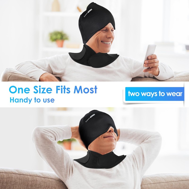 ComfiTECH Cold Cap and Neck Ice Pack Wrap Gel Combo,