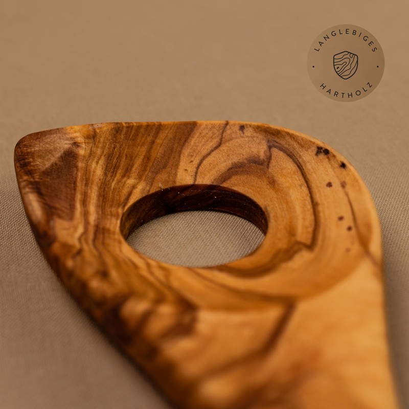 das Olivenholzbrett® Olive Wood Risotto Spoon with Hole 30 cm