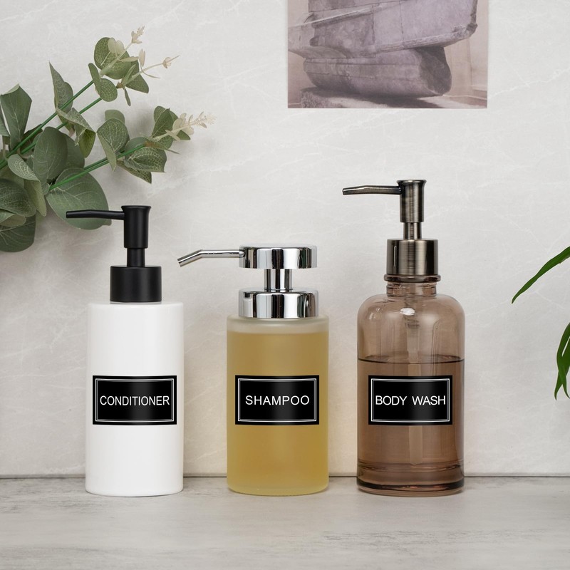Waterproof Labels for Bottles Bathroom Kitchen 24 PCS Minimalist Organization