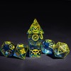 Cusdie 7-Piece Sharp Edges DND Dice Set with Pirate Design
