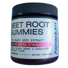 Ascanium Beet Root Gummies 1000mg & Grape Seed Extract 1000mg 60 Count Exp 11/2025