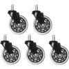 5 Ruedas Negro Giratorias para Silla Piezas Oficina de Acero
