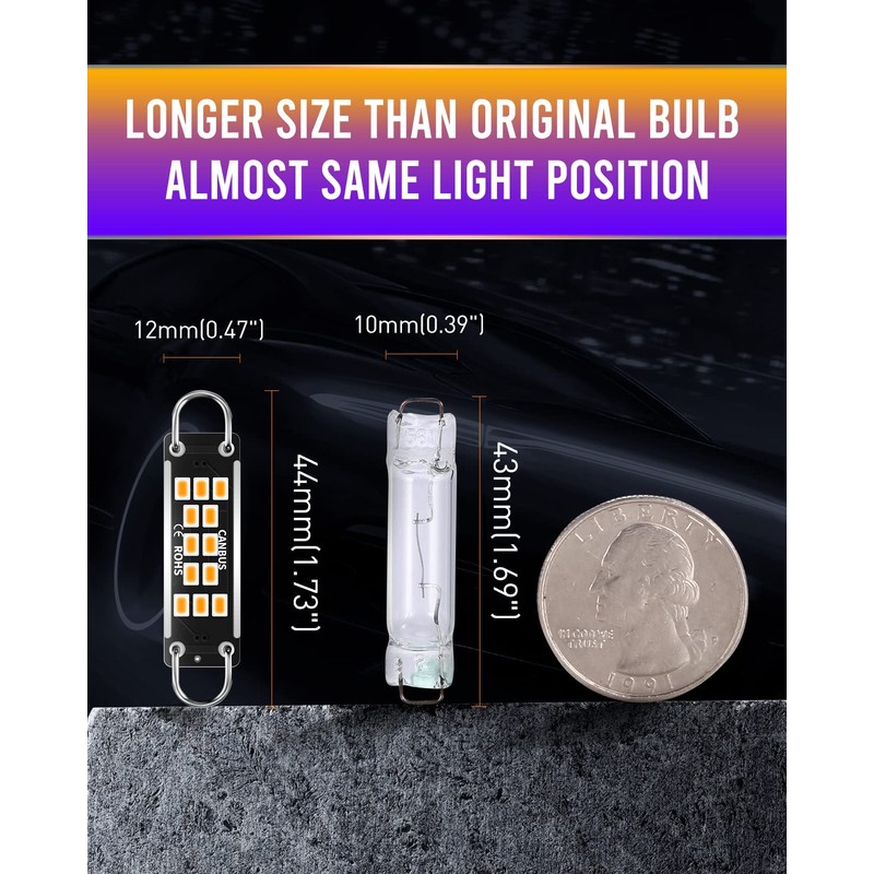 LUYED 561 LED Bulbs Extremely Bright 44mm 1.73" 561 562