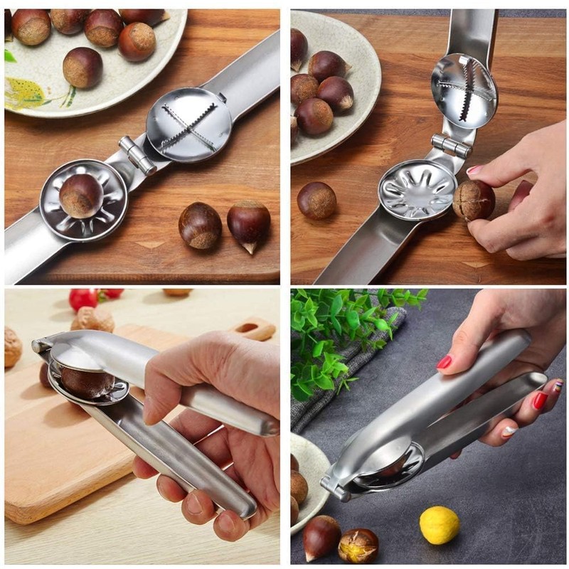 iPobie Nutcracker, Stainless Steel Chestnut Opener, Chestnut Clip Cutter, Chestnut