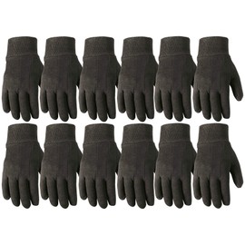 Wells Lamont - Guantes de trabajo versátiles, ligeros, duraderos, cómodos, jersey básico, paquete de 12 pares, grandes (506LZ)