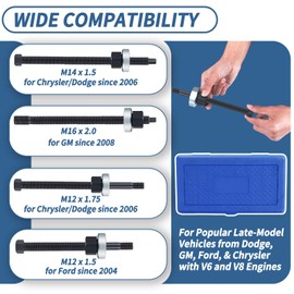 Bicos Long Reach Harmonic Balancer Installer Set Crank Pulley Removal Tool Damper Puller Kit with 4 Adapters & Nut Bearing
