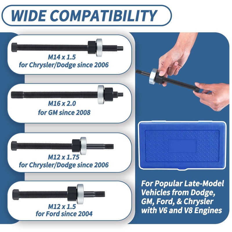 Bicos Long Reach Harmonic Balancer Installer Set Crank Pulley Removal