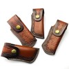 Leather Knife Sheath,Carry Snap Case for Pocket Folding Knife Pouch