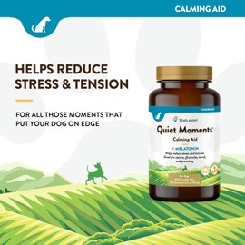 NaturVet Quiet Moments Calming Aid Dog Supplement, Helps Promote Relaxation, Red