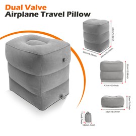 Inflatable Travel Footrest, Height Adjustable Pillows, Travel Pillow for Children, Travel Pillow for Sleeping on Airplane, for Travel Sleeping on Car, Flight, Fast Train