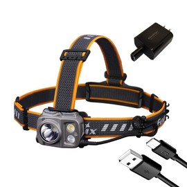 EdisonBright Fenix HP25R V2 1600 Lumen USB-C Rechargeable LED Headlamp, Rechargeable Battery with EBR USB Charging Adapter Bundle