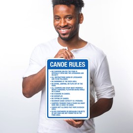 Sigo Signs, Canoe Rules Sign, 10x14 Inches, Rust Free .040 Aluminum, Fade Resistant, Made in USA