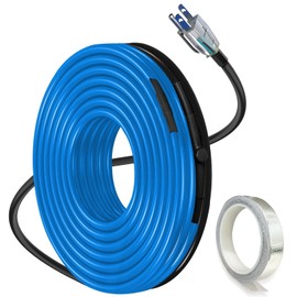 ToasySoul 12FT Heat Tape for Water Pipes, Self-Regulating Heat Trace for Pipes with Thermostat Heating Cable for Metal Plastic Pex Pipes 120V 5W/FT