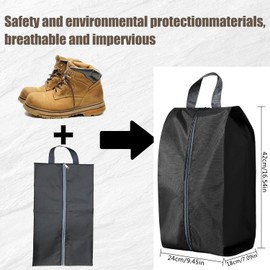 CJWLKJ 5Pcs XL Travel Shoe Bags Portable Travel Gifts Shoe Organizer with Zipper Closure, Waterproof Nylon Shoe Storage Organizer with Handle Travel Bags for Men and Women, Black