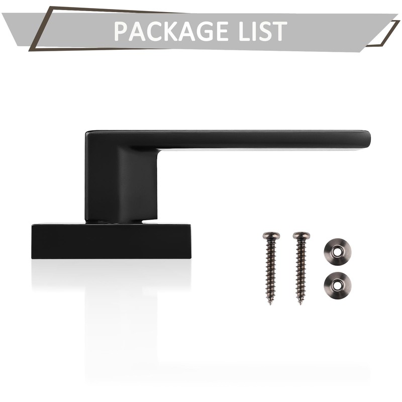 Probrico 2 Pack Dummy Door Levers Black Door Handles for