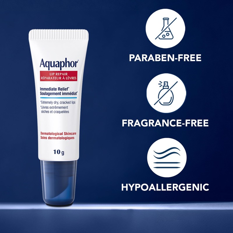Aquaphor Lip Repair Lip Ointment for Extremely Dry, Chapped and