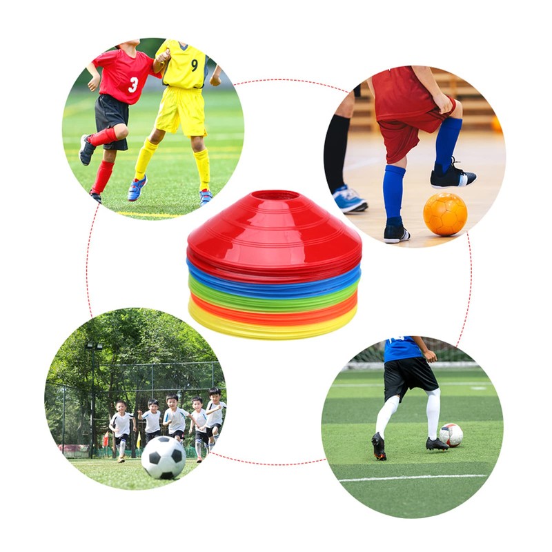 Pack of 25 Marker Cones, Football Cones with Locking Strap