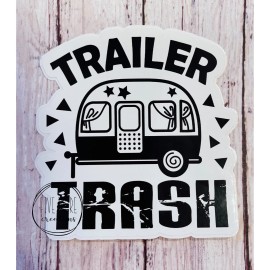 Five Acre Creations Trailer Trash | Funny Camping Waterproof Weatherproof Vinyl Sticker | Quality