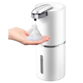 Varluckiner Automatic Foaming Soap Dispenser, 12.8oz/300ml Wall Mount Touchless 4 Gear Adjustable Electric Soap Dispenser,USB Rechargeable with Infrared Motion Sensor for Bathroom,Kitchen,Office