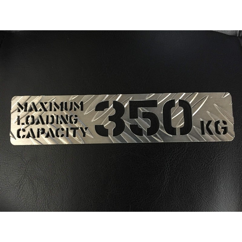 Maximum Load Capacity Plate: 77.2 lbs (350 kg) (Aluminum Stripe)
