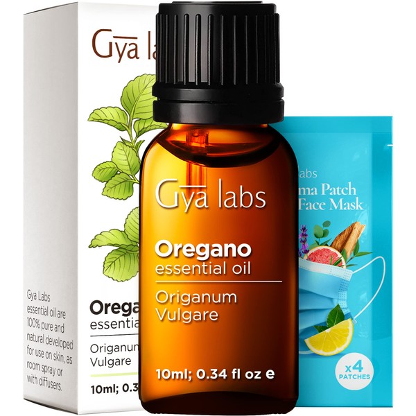 Gya Labs Oregano Essential Oil (10ml) - 100% Pure Therapeutic Grade Oregano Oil Essential Oils for Teonail, Nail & Skin