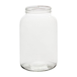 North Mountain Supply Nms A4128-C - 1 White Grommet 1 Gallon Glass Wide-Mouth 110 CT Fermentation/Canning Jar with Lid (1, White Plastic Lid with Grommet)