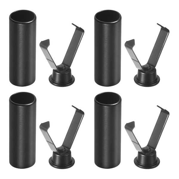 sourcing map 4Pcs Shoelace Tips Alloy Shoelace Head, Electrophoretic Black