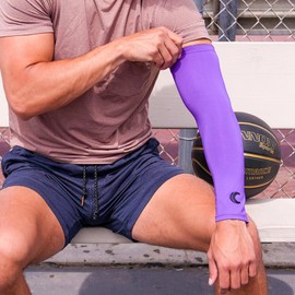 Cannon Sports Cooling Arm Sleeves for Men and Women, Breathable, Moisture-Wicking Sun Protection Clothing (Pair) (Purple, X-Large)