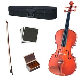 CVA-400 16.5-Inch Solid Wood Flamed Maple Viola - Handcrafted 4/4 Size Acoustic Viola for Professional & Student Musicians with Case/Bow/Rosin, Amber Varnish