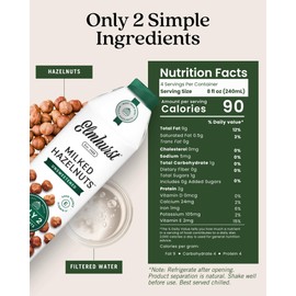 Elmhurst 1925 Unsweetened Hazelnut Milk - 32 Ounce (Pack of 6) Dairy-Free, Gluten-Free, Vegan, Kosher, Shelf Stable Milk Made with Water & Hazelnuts for Healthier, Simpler Plant-Based Alternatives