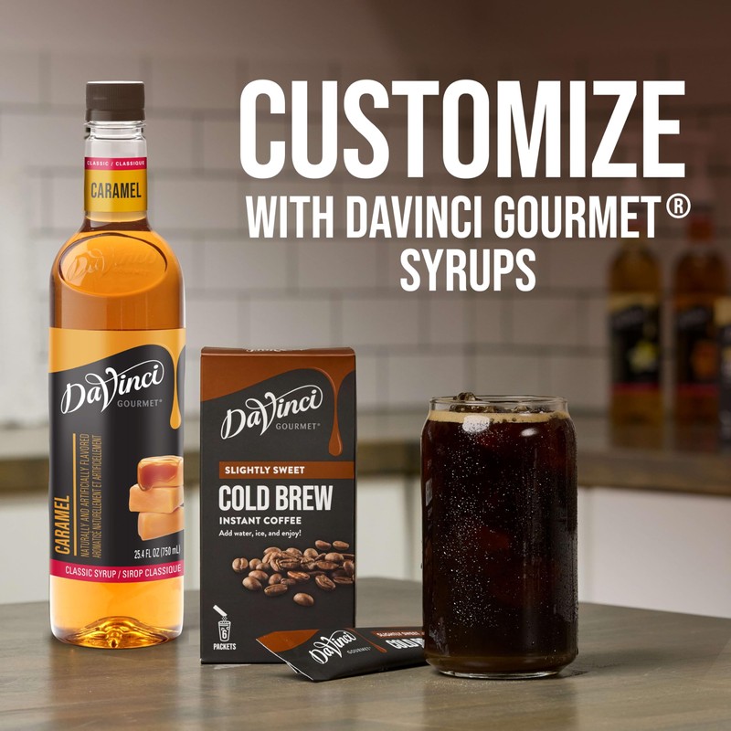 DaVinci Gourmet Vanilla Cold Brew Stick Pack, Instant Coffee Powder,