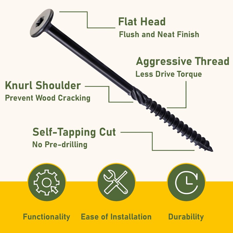 Valorada 20Pcs 6.3 x 200mm Wood Screws, Decking Screws, Heavy