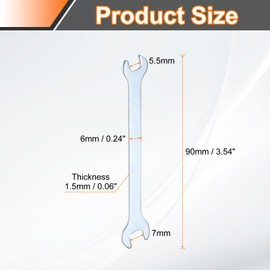 sourcing map 10pcs Double Open End Thin Wrench 5.5mm x 7mm Metric Super Thin Small Flat Head Wrench Galvanizing Open Ended Spanner for Automotive Repair Furniture Assembly
