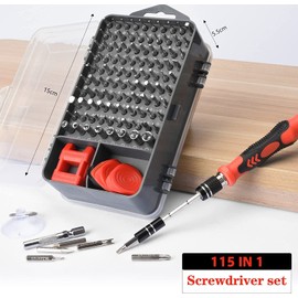 Precision Screwdriver Set, 115 in 1 Professional Electronic Repair Kit for Electronic Products (Red)