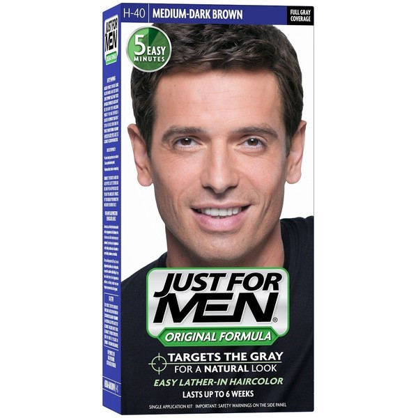 JUST FOR MEN Hair Color H-40 Medium Dark-Brown 1 ea (Pack of 10)