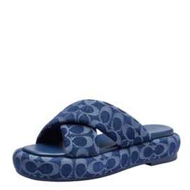 Coach Women's Penelope C Sandal in Signature Denim Platform, Deep Blue, 9.5